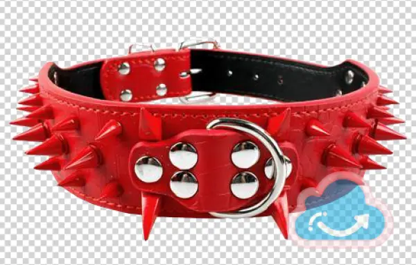 Red Spiked Dog Collar PNG Transparent Background