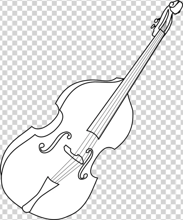 Double Bass Outline PNG Transparent Background