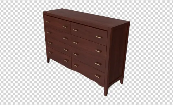Dark Wood Dresser PNG Transparent Background