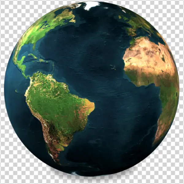 Realistic Earth Globe PNG Transparent Background