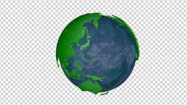 Stylized 3D Green Earth Globe Render PNG