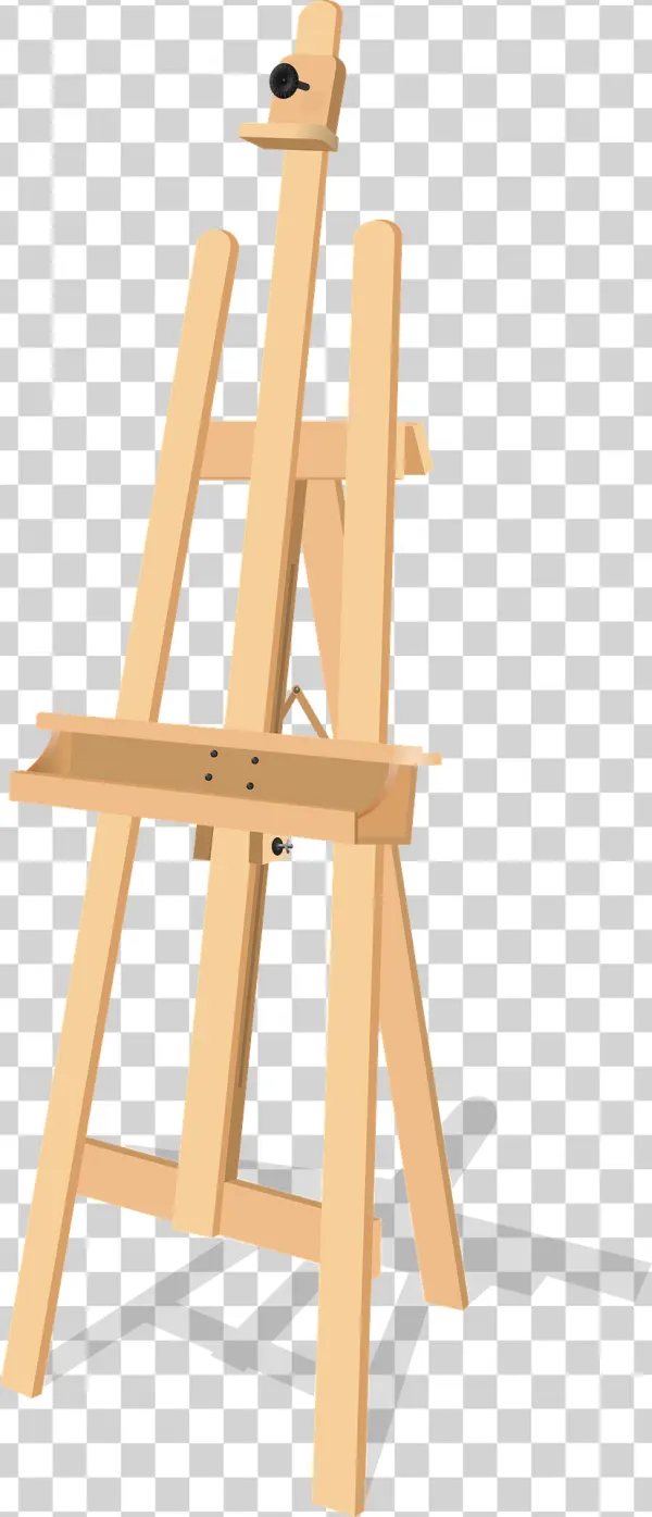 Wooden Art Easel PNG Transparent Background