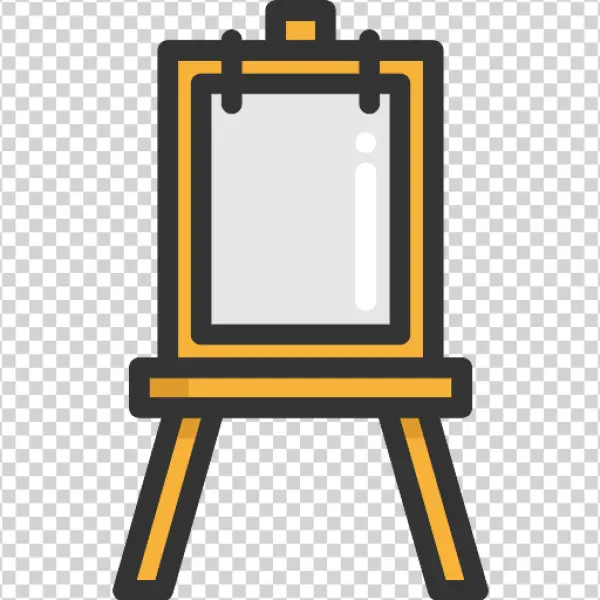 Easel with Blank Canvas Icon PNG