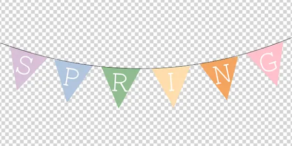 Spring Banner Bunting Transparent Background