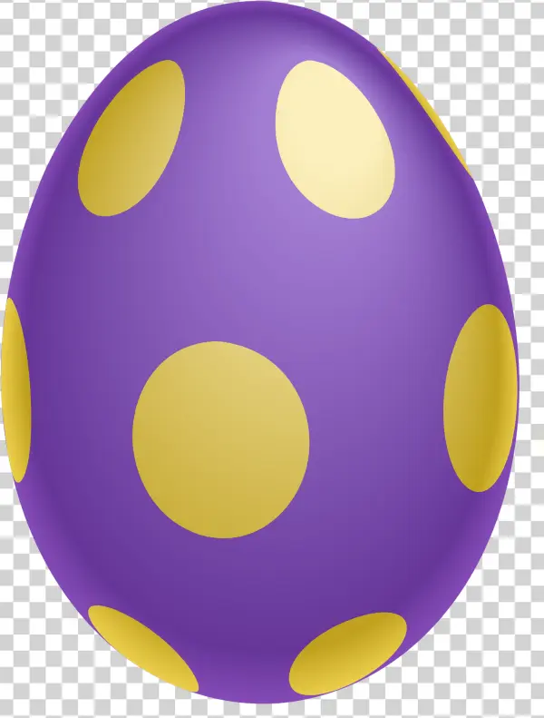 Purple and Yellow Polka Dot Easter Egg PNG