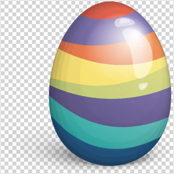 Colorful Striped Easter Egg PNG Transparent Background