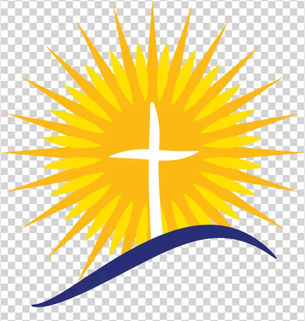 Christian Cross Sunburst Logo PNG Transparent Background