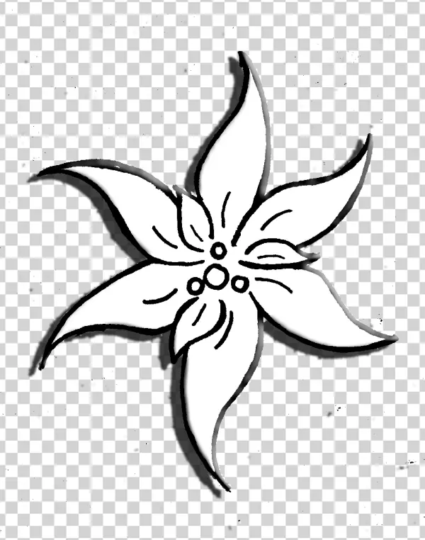 White Stylized Flower PNG Transparent Background