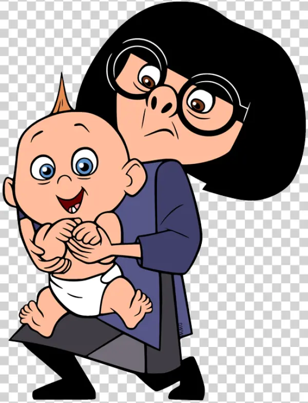 Edna Mode Holding Jack-Jack PNG Transparent