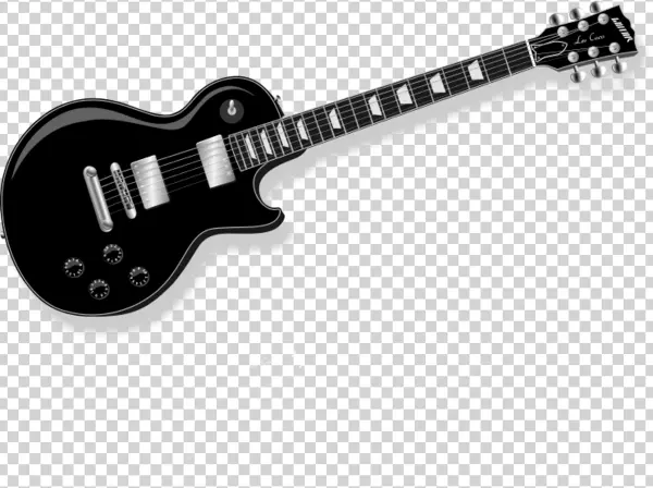 Classic Black Electric Guitar PNG Transparent