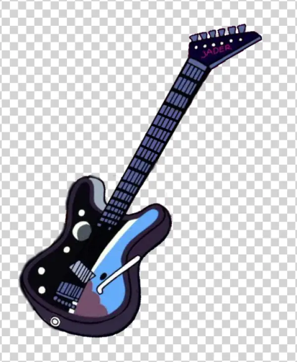 Jader Cartoon Electric Guitar PNG Transparent Background