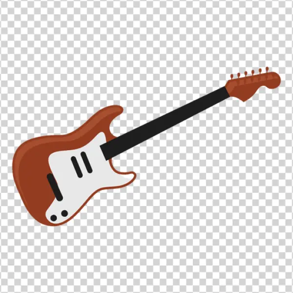Cartoon Style Electric Guitar PNG