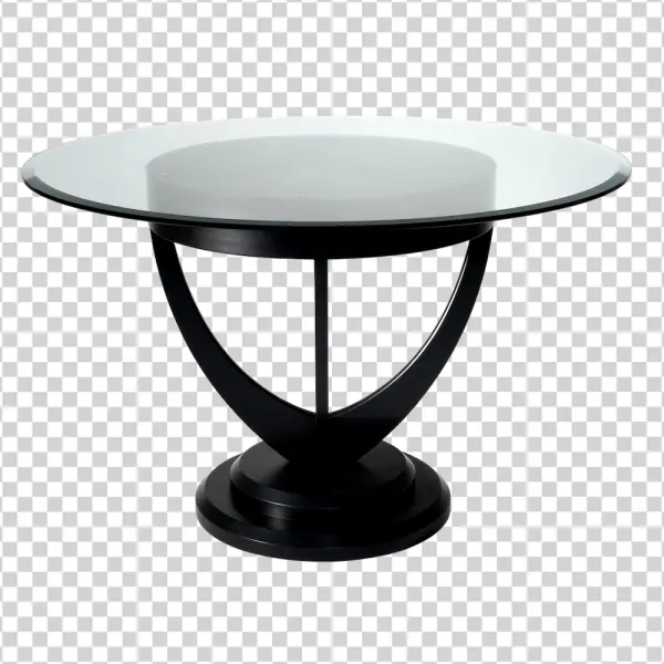 Modern Black Glass Table PNG Transparent Background