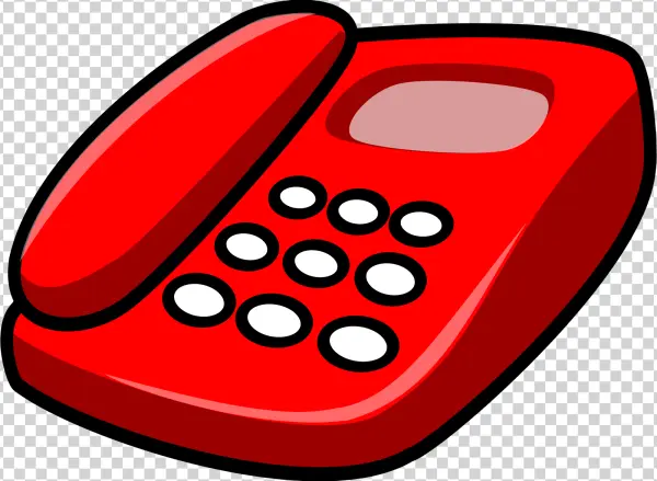 Red Telephone PNG Transparent Background