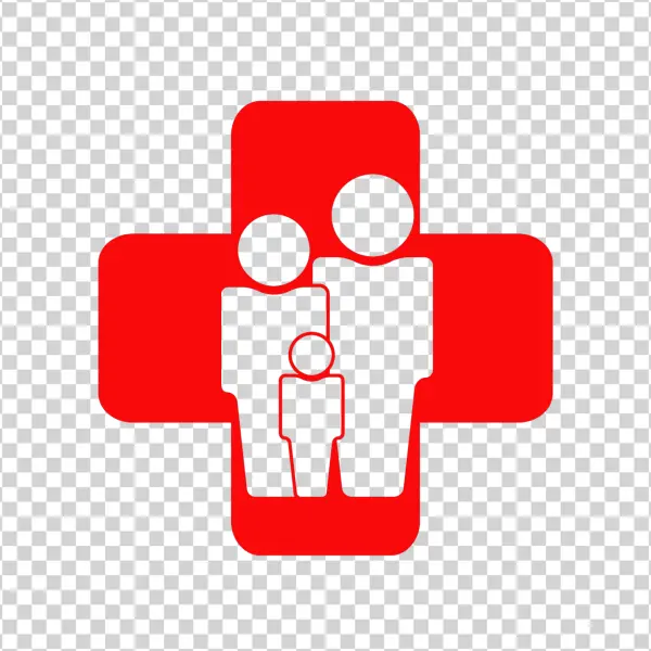 Red Cross Family Health Icon PNG