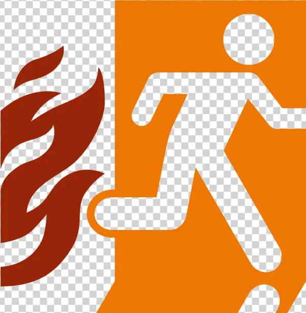 Fire Escape Exit Sign PNG Transparent Background
