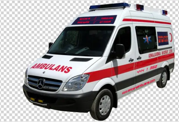 White Ambulance PNG Transparent Background