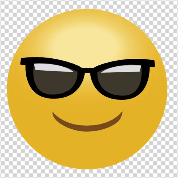 Cool Emoji with Sunglasses PNG Transparent Background