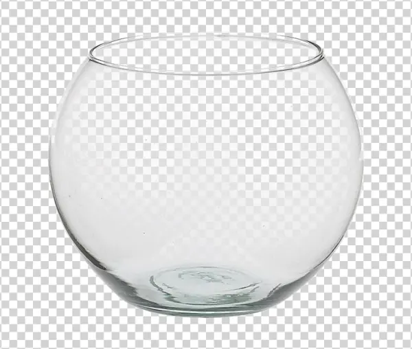 Clear Round Glass Fishbowl PNG Transparent Background