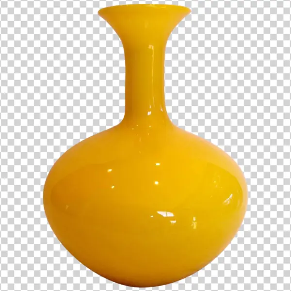 Glossy Yellow Vase PNG Transparent Background