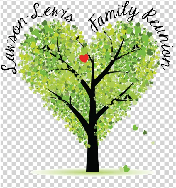 Heart Shaped Tree PNG with Red Heart