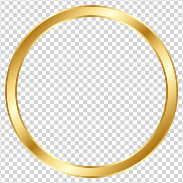 Golden Circle Frame PNG Transparent Background