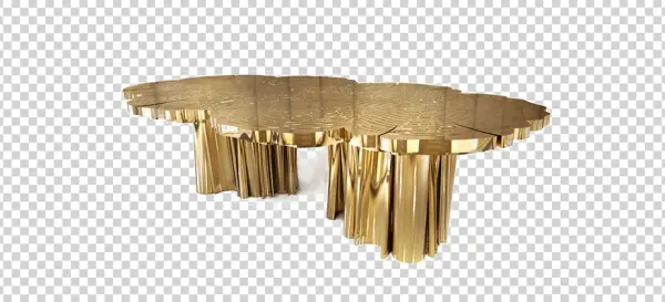 Luxury Gold Tree Stump Coffee Table PNG