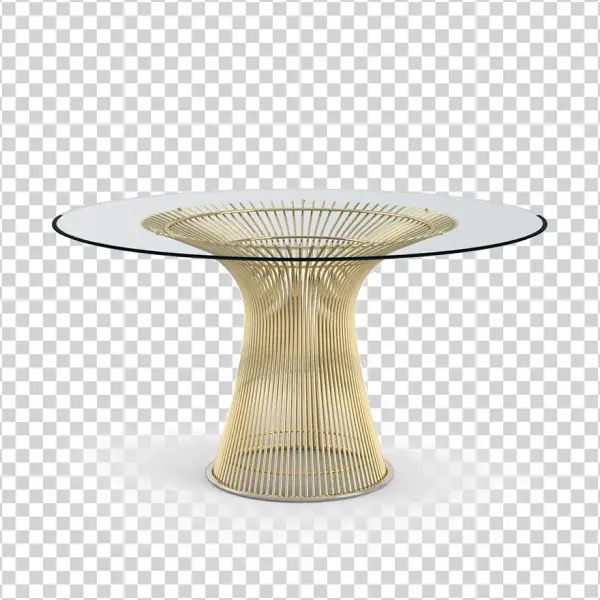 Modern Gold Wire Base Glass Top Table PNG