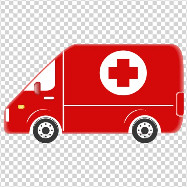 Red Ambulance PNG Transparent Background