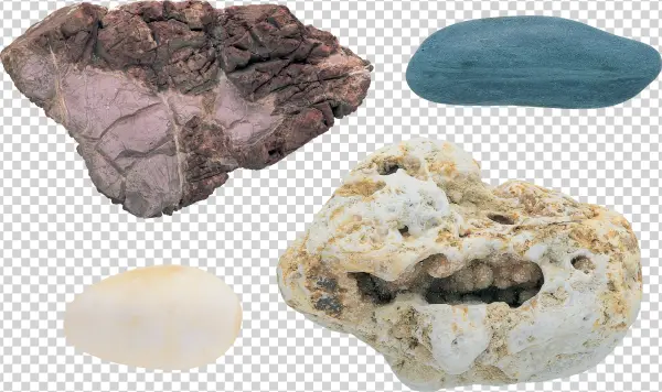 Assorted Natural Rocks and Stones PNG Transparent Background