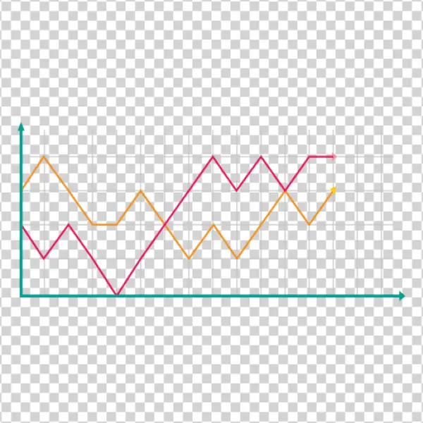 Dual Line Graph Data Visualization PNG Transparent
