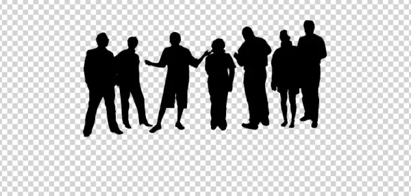 Group of People Silhouettes PNG Transparent Background