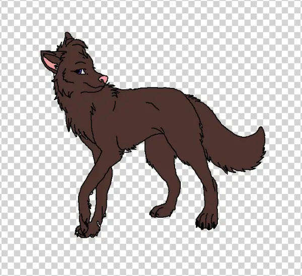 Brown Pixel Art Wolf PNG Transparent Background
