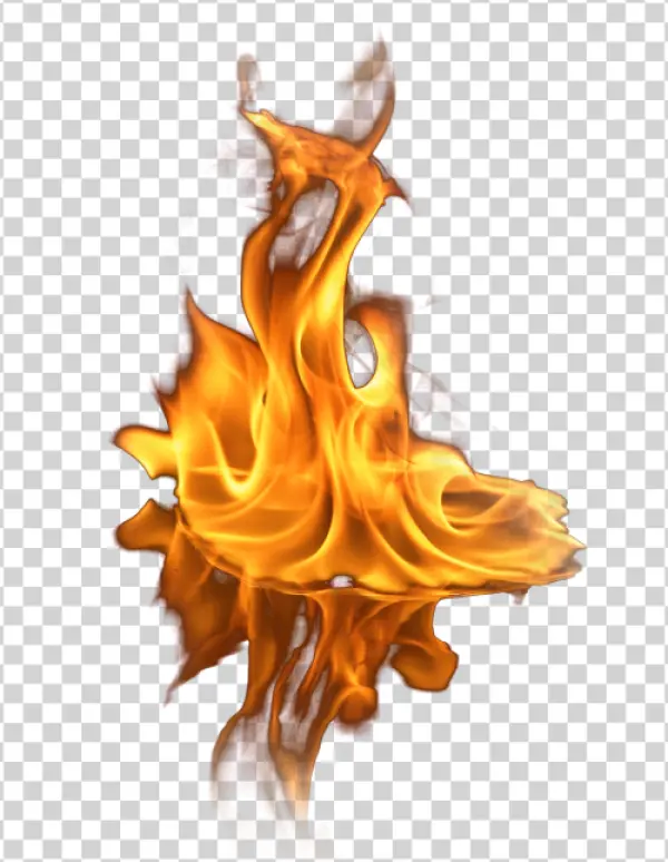 Realistic Fire Flames with Reflection PNG