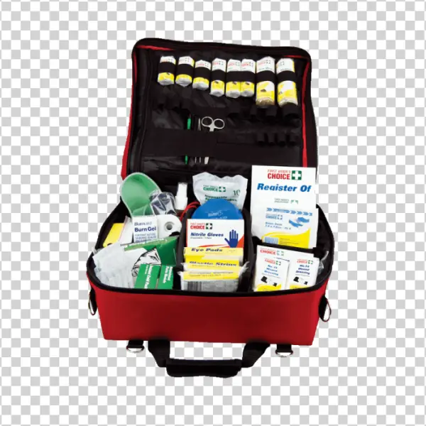 Open Red First Aid Kit PNG Transparent Background