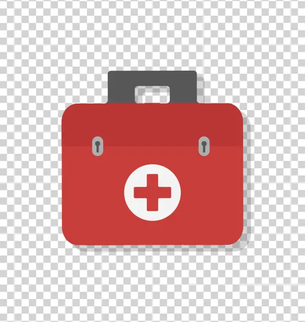 Red First Aid Kit Icon PNG Transparent Background