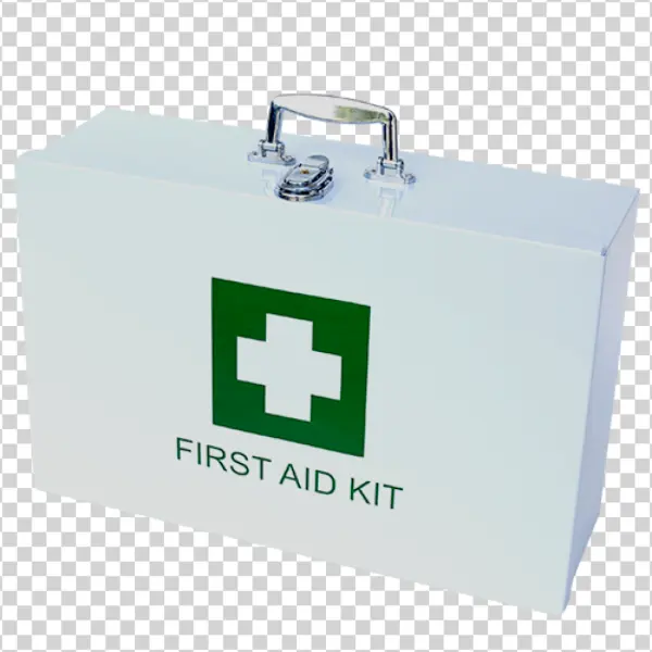 White Metal First Aid Kit Box PNG Transparent Background