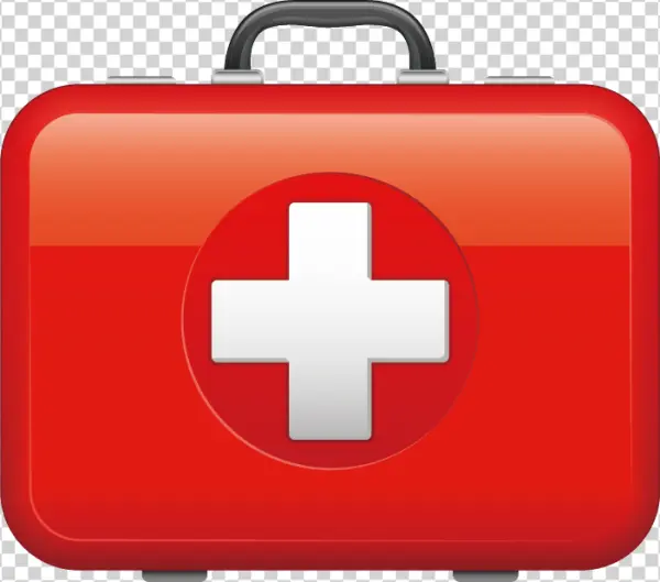 Red First Aid Kit PNG Transparent Background