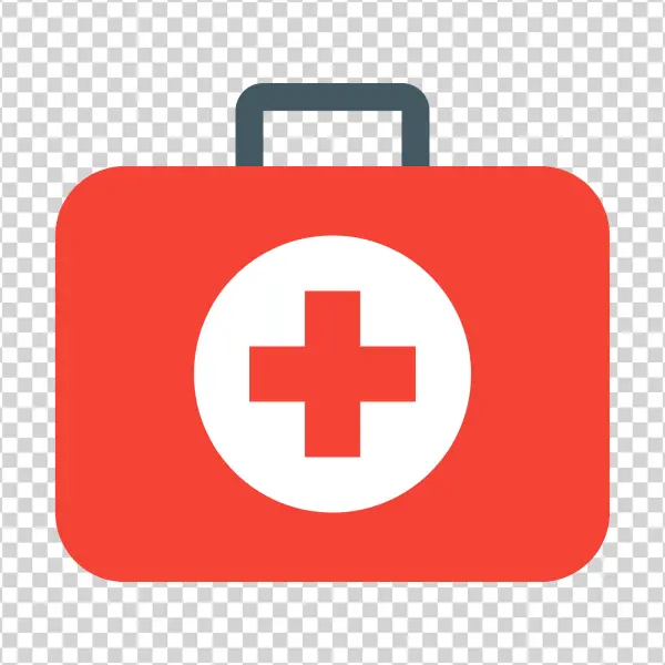 Red First Aid Kit PNG Transparent Background