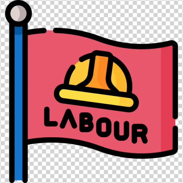 Labour Flag Hard Hat Icon PNG Transparent