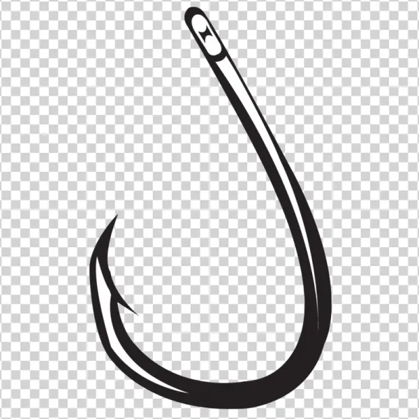 Minimalist Fishing Hook PNG Transparent Background