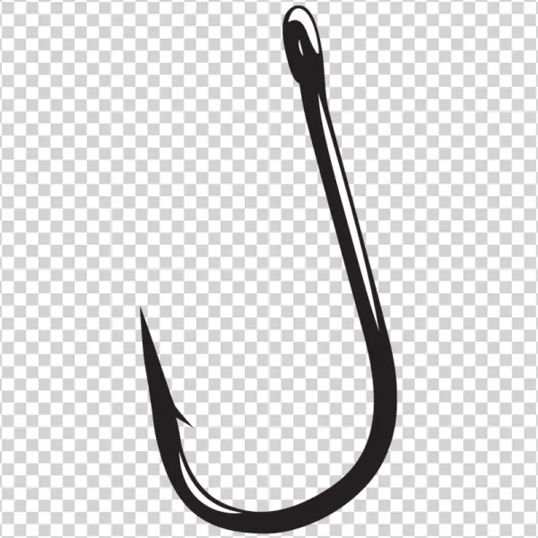 Black Fishing Hook PNG Transparent