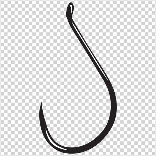 Simple Fish Hook PNG Transparent Background