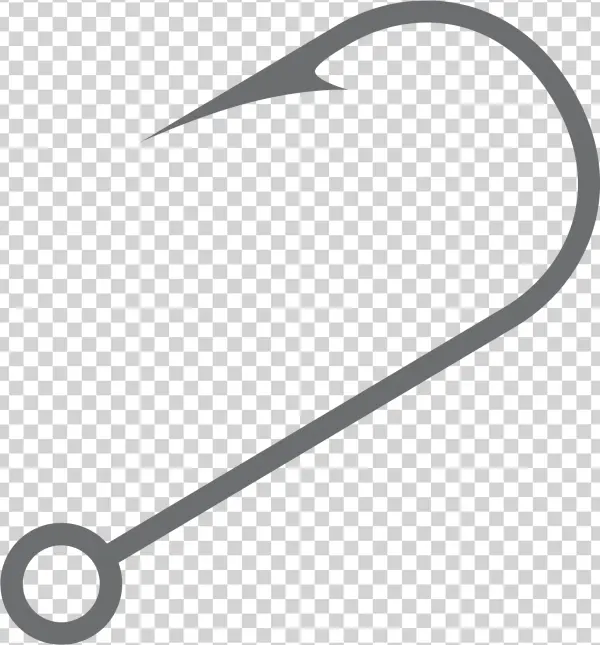 Simple Fishing Hook Outline PNG