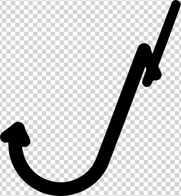 Stylized Fishing Hook Icon PNG Transparent Background