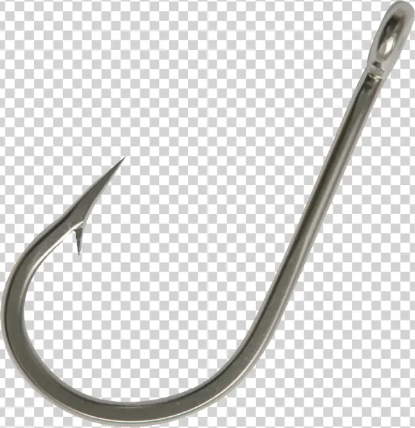 Silver Fishing Hook PNG Transparent Background