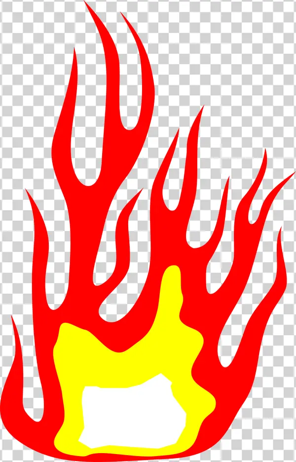 Stylized Fire Flames PNG Transparent Background