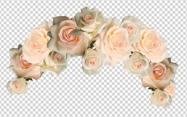 Pink and White Rose Garland Transparent PNG