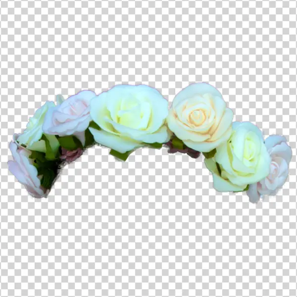 Elegant White Rose Flower Crown PNG