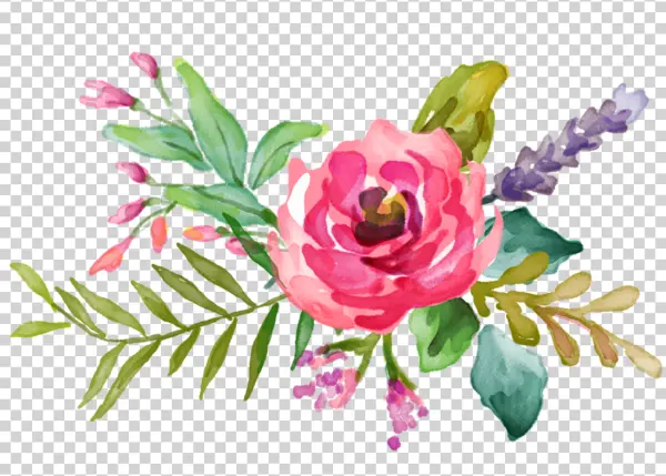 Watercolor Floral Bouquet PNG Transparent Background